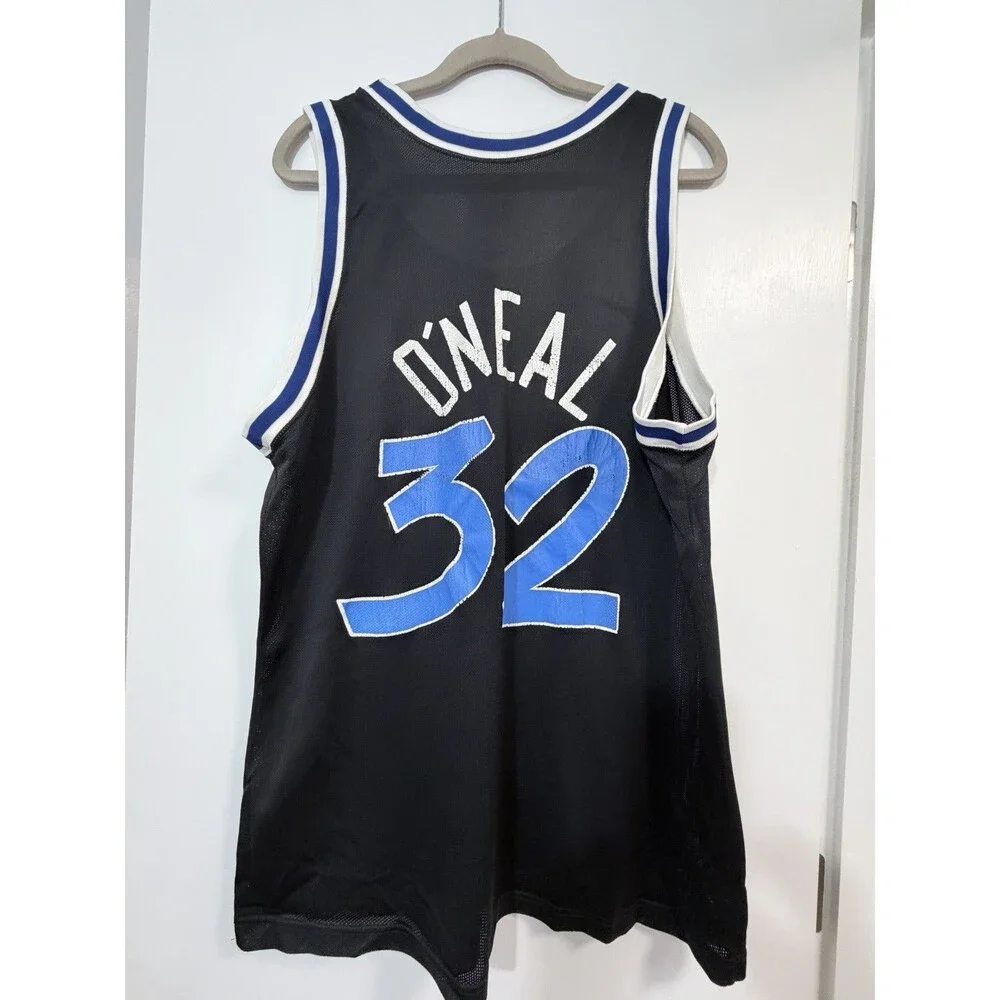Vintage 90s Champion Shaquille O'Neal Orlando Magic Jersey Black Size 48 XL USA